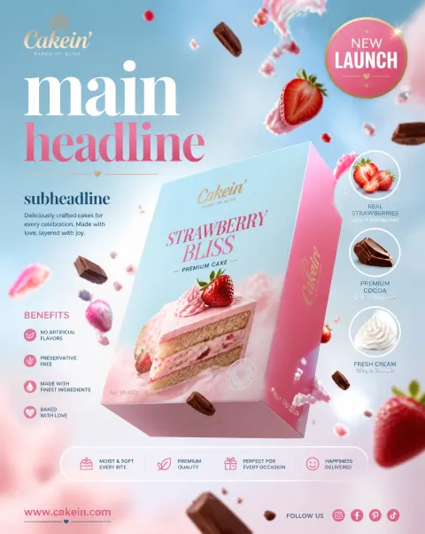 Premium Cake Poster Design