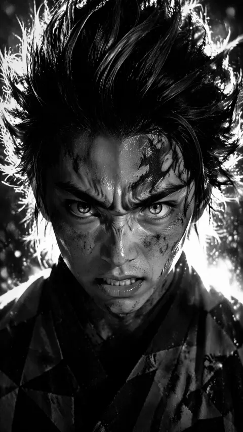 Fierce Young Warrior Portrait