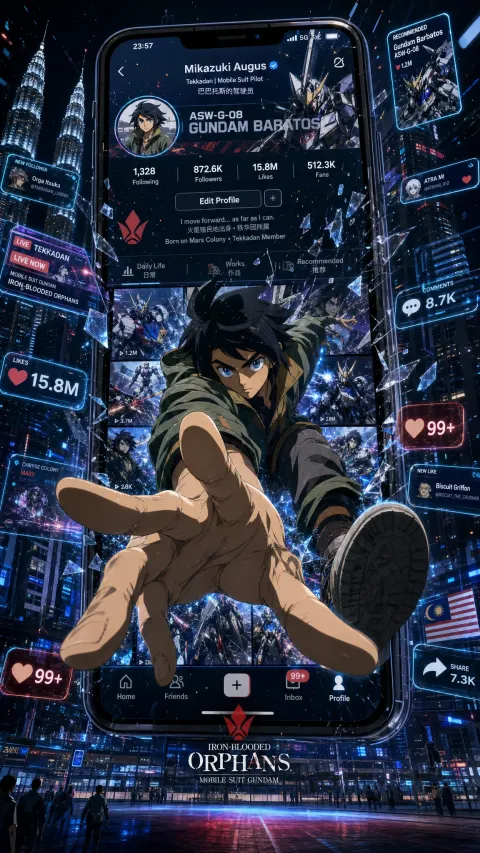 Gundam Breaks Smartphone Screen