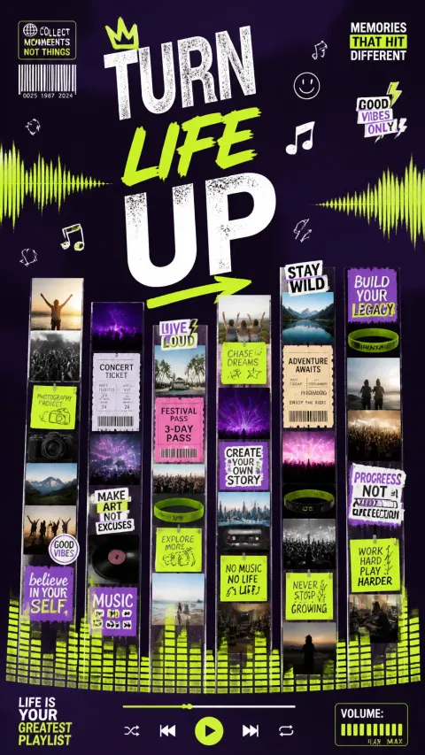Turn Life Up Equalizer Poster