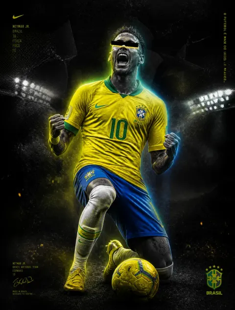 Cinematic Neymar Jr Football Poster Art