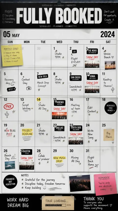 Fully Booked Youth Calendar