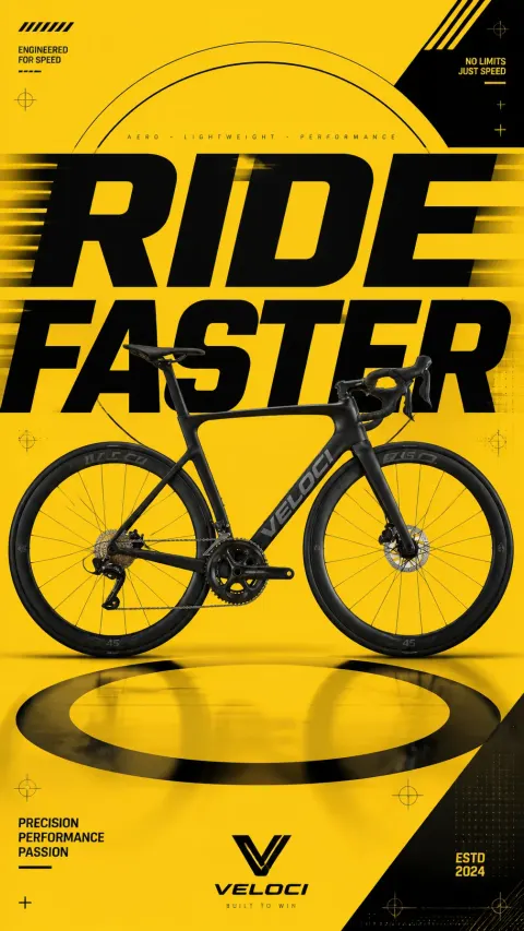 Ride Faster Cycling Poster