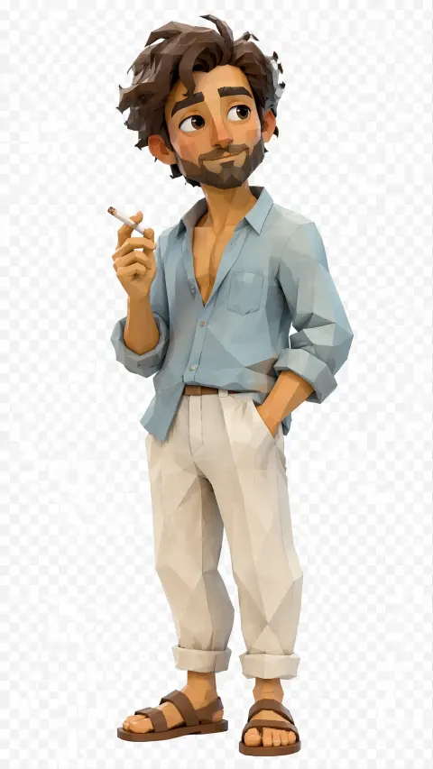 Charming Low Poly Fantasy Man
