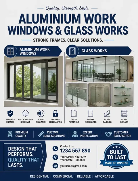 Aluminum Glass Shop Poster Design
