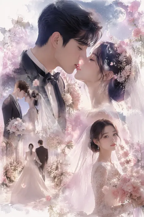 Dreamy Luxury Wedding Portrait Collage