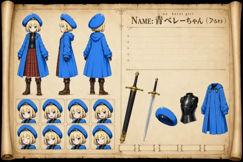 Anime Character Reference Sheet Design