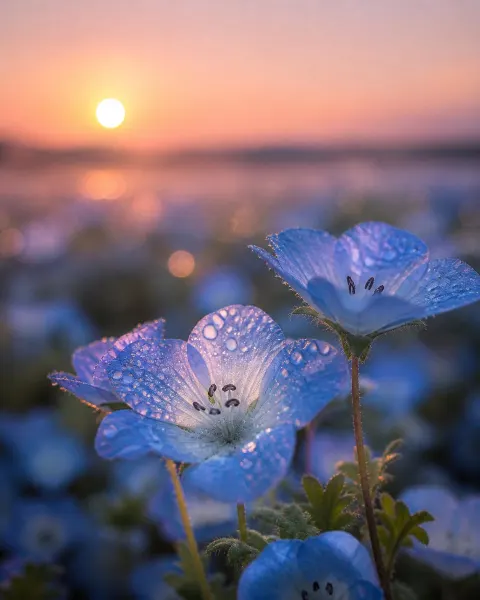 Sunrise Blue Nemophila Macro