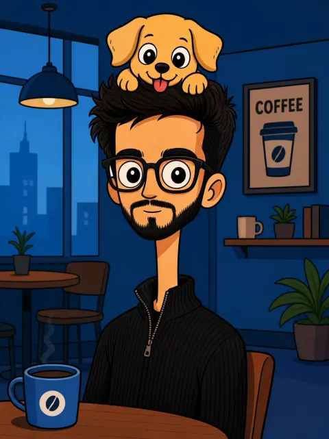 Bizarre Flat Cartoon Portrait