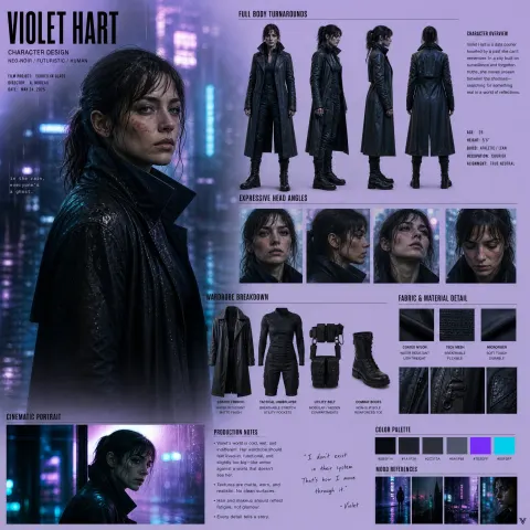 Neon Rain Character Design Bible