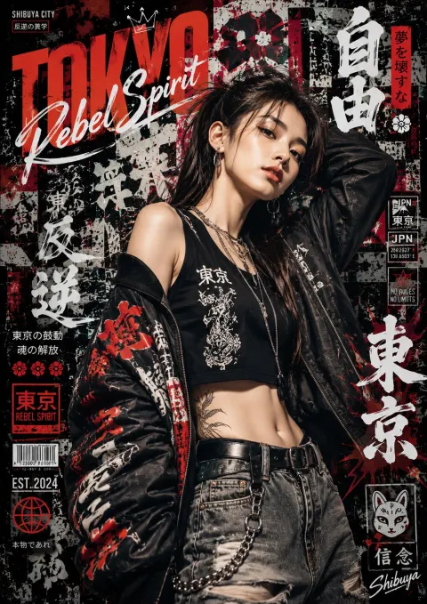 Neon Graffiti Fashion Portrait