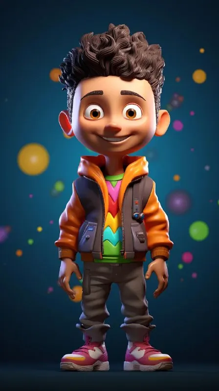 Playful Colorful 3D Avatar Design Overhead View