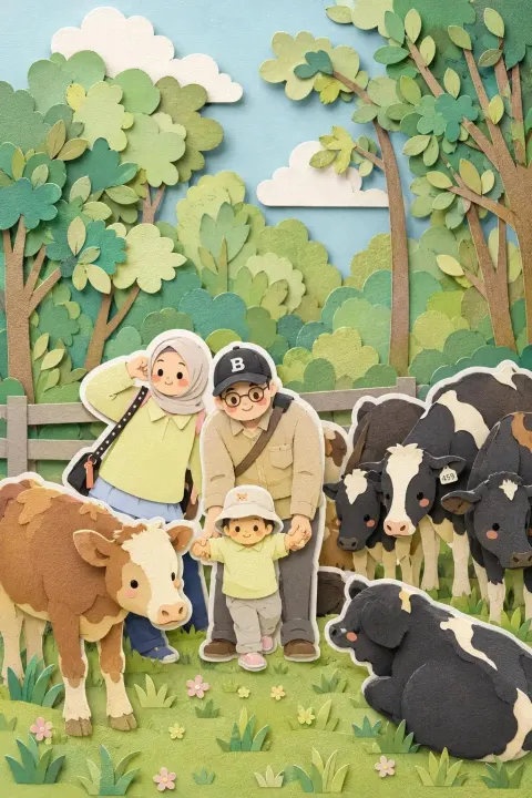Soft Paper Cut Illustration Style