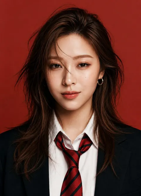 Red Studio Fashion Portrait