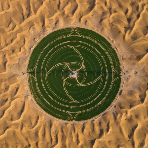 Aerial Circular Field - Desert