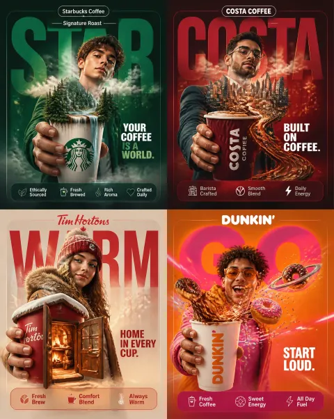 Surreal Coffee Brand Posters