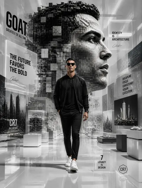 Futuristic Monochrome Motivational Digital Art