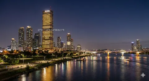 Seoul Night Landmark Images