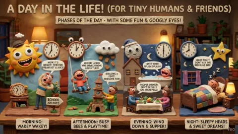 Claymation Day Phases Infographic