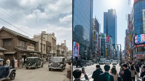 Split-Frame Time Travel Image