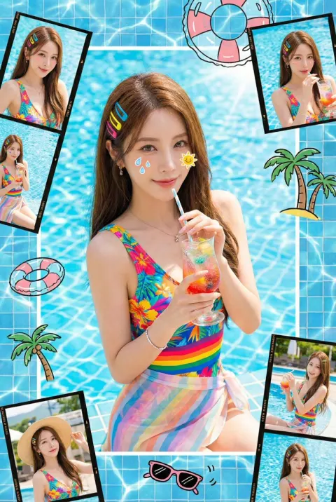 Summer Dopamine Collage Portrait