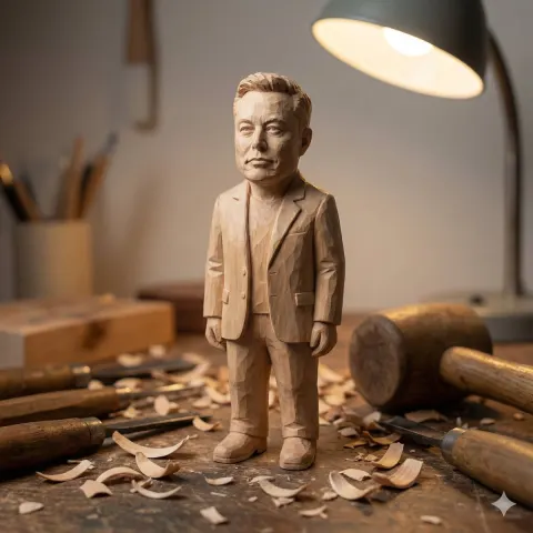 Hand-Carved Wooden Miniature Figure