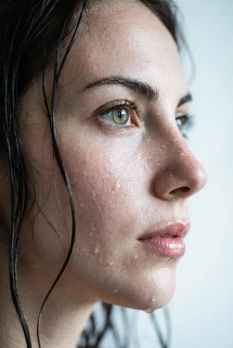 Wet Hair Portrait Close-Up