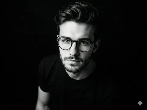 Black and White Portrait Close-up