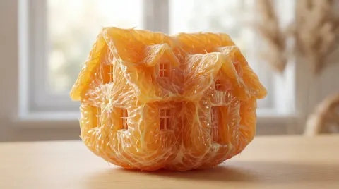 Hyper Realistic Orange Pulp Sculpture Art