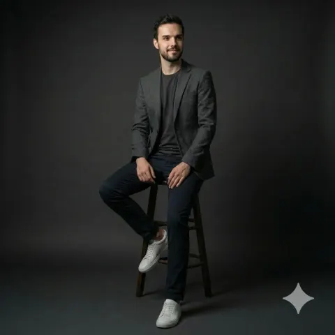 Photorealistic Modern Men Fashion Portrait