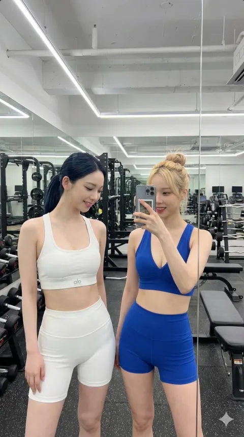 Gym Mirror Selfie Duo