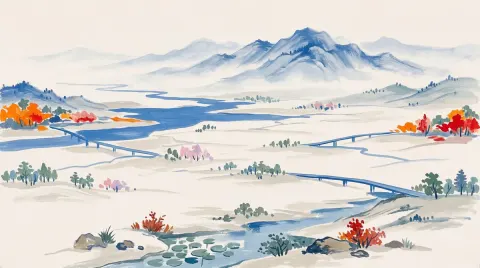 Distant Landscape Painting Creation