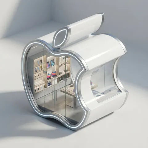 Luxury Pop-Up Kiosk 3D Render