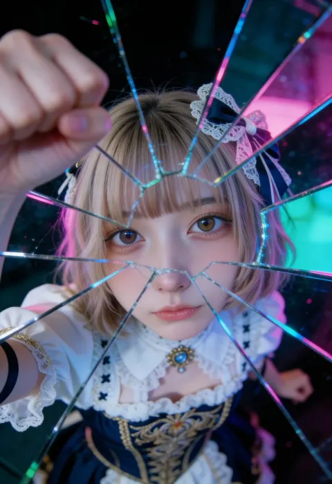 Shattered Mirror Piercing Gaze