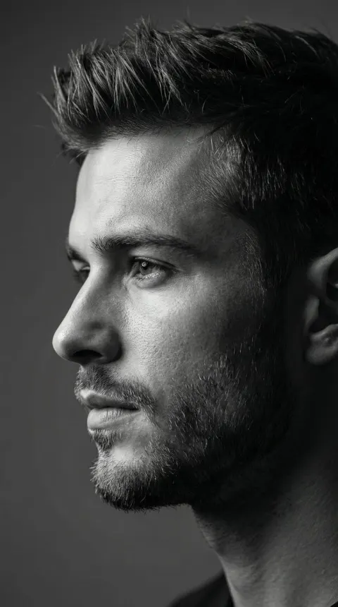 Dramatic Black-and-White Portrait