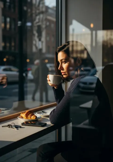 Café Window Contemplation