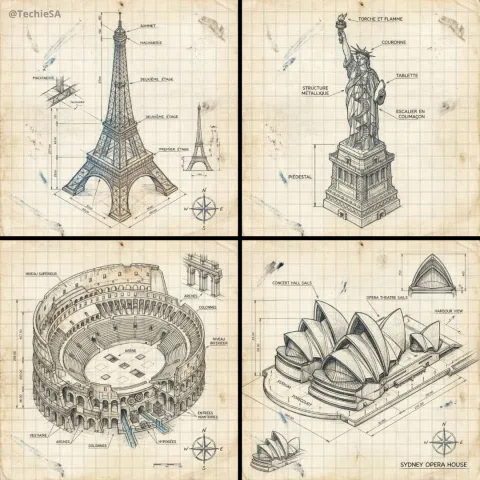 Hand Drawn Isometric Landmark
