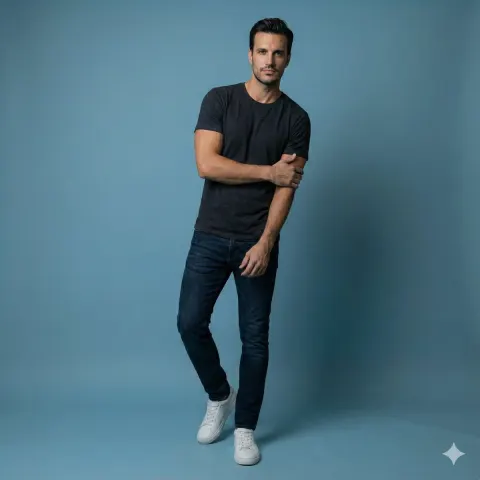Confident Young Male Studio Portrait