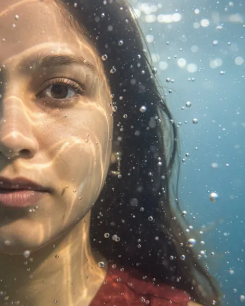 Hyper-Realistic Underwater Half Face Portrait