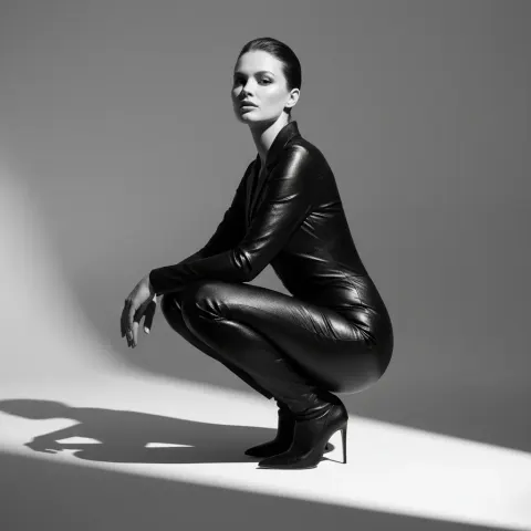 B&W Woman - Sleek Black