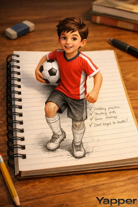 Boy Popping Out of Notebook