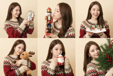 Christmas Character Portrait Collage