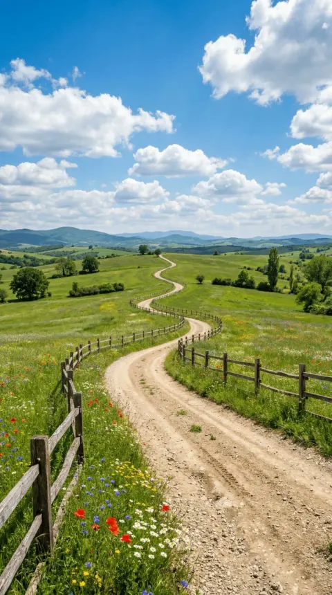 Endless Sun-Baked Dirt Road