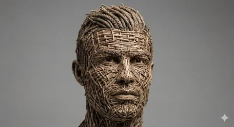 Woven Twig Hyper-Realistic Portrait