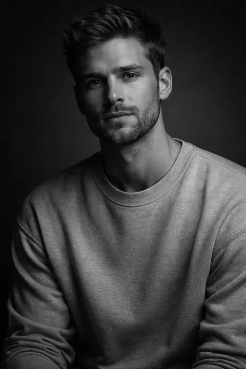 Cinematic Monochrome Studio Portrait