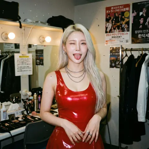 Playful Film Portrait Wink