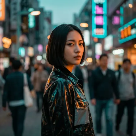 Cyberpunk Street - Neon Portrait