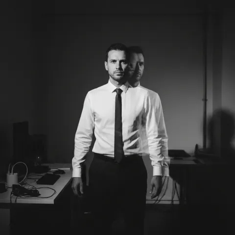 Double Exposure - Office Portrait