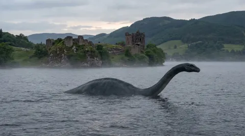 Photorealistic Loch Ness Monster Landscape Reveal