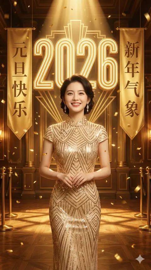 Stunning New Year Gold Qipao Celebration